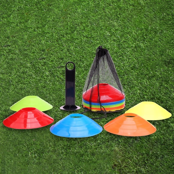 50 conos de fútbol, accesorios deportivos para adultos con bolsa de almacenamiento, juegos, práctica, actividades al aire libre, fútbol, resistent
