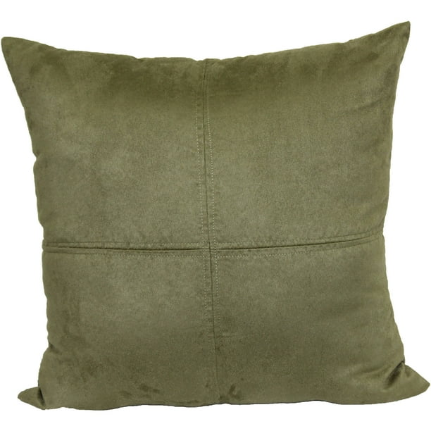 Mainstays 4Panel Suede Decorative Throw Pillow, 17" x 17", Leaf Green