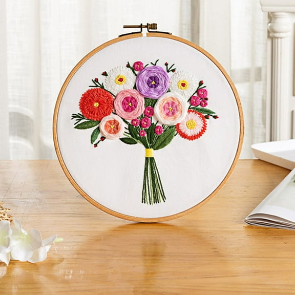 On Sale Woolen Needle Myvepuop Embroidery Cross Stitch Kit Set for Beginners-Handmade Embroidery Diy Craft,1 Set Of Diy Embroidery Bag