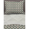 thumbnail image 3 of Geometric Comforter & Sham Bedding Set, Triangles Pattern Diagonal Blanket Cubism Textured Graphic, 3 pcs Duvet Set Microfiber Filling Quilt, 5 Sizes, Almond Green Dimgray, by Ambesonne, 3 of 4