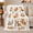 Corgi Ball Fun, variant on Corgi Puppy Paw Print Autumn Harvest Living Room, Playful Pet Portrait Pattern, Warm Flannel Blanket for Living Room and Reading Nook, Dog Lovers Thanksgiving Gift, Pet Lover Home Decor