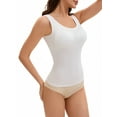 thumbnail image 4 of Women's Wide Strap Camisoles with Built-In Padded Bras Casual Tank Tops 2XL White, 4 of 5