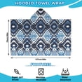 thumbnail image 2 of Blue Ethnic Geometric Pattern Hooded Bath Towel，50"x30" for Ages 3 To 12 Kids, Quick Dry Lightweight Soft Microfiber Hood Beach Towel Cover Up for Kids, 2 of 7