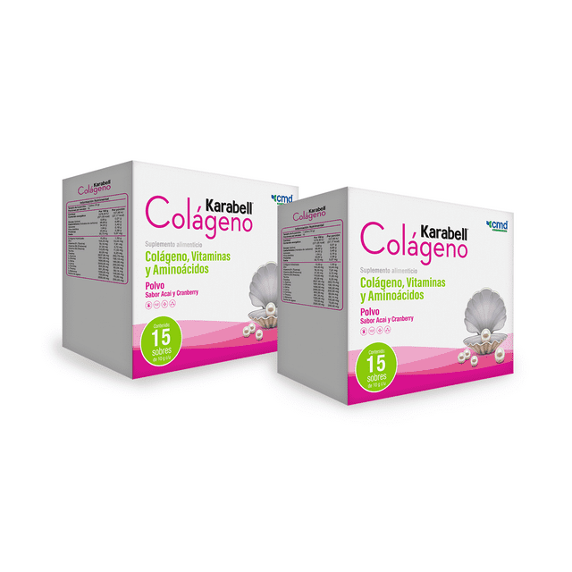 KARABELL Colágeno Vitaminas y Aminoácidos | CMD | Duo pack con 2 cajas de 15 sobres c/u.
