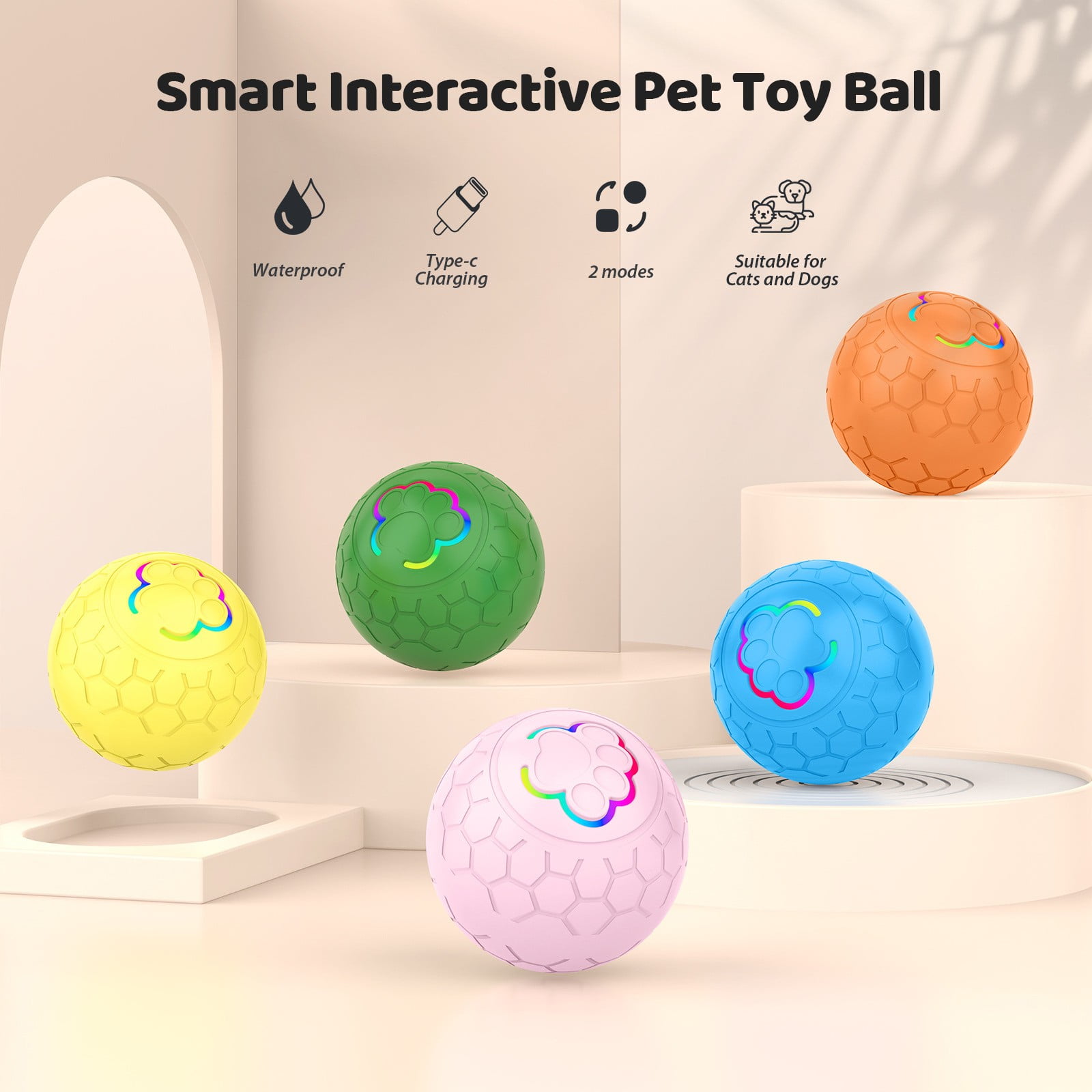Smart Interactive Dog Toy Electronic Entertainment Toy for Play & Mental Stimulation 6.1x6.1 cm