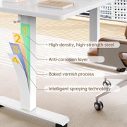 Veken 55 Inch Large Electric Standing Desk, Gaming Table, White | Height Adjustable Sit Stand Up Computer Tables for Home Office, Study , Writing, Suit students, employees and group work
