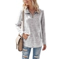 thumbnail image 1 of Sudadera con capucha para mujer, suéter de Color sólido, sudadera de manga larga con cremallera y cuello con cremallera, Top informal holgado Prendas para la parte del cuerpo Marrón claro XXL Guardurnaity AP003716-35, 1 of 6