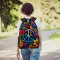 thumbnail image 6 of Lightweight Backpack Peace Sign School Bag Travel Laptop Daypack for Men Women Casual Rucksack, 6 of 6