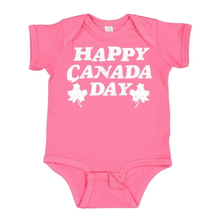 

Inktastic Happy Canada Day with Distressed Maple Leaves Gift Baby Boy or Baby Girl Bodysuit