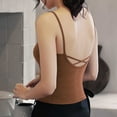 thumbnail image 4 of Brown Women Wrap Cami Tank Criss Cross Hide Belly Fat Plain Tops Vest Waist Trainer Body Suits for Women Slip Casual Body Suits 2025 Clothes Country Concert XL, 4 of 4