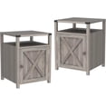 thumbnail image 1 of JJUN Farmhouse Nightstand Set of 2 with Charging Station, Rustic End Table Bedroom with Storage Living Room Side Table Dark Oak Night Stand Industrial Bedside Bed Table with USB Ports and Outlets, 1 of 16
