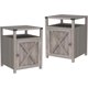 thumbnail image 1 of JJUN Farmhouse Nightstand Set of 2 with Charging Station, Rustic End Table Bedroom with Storage Living Room Side Table Dark Oak Night Stand Industrial Bedside Bed Table with USB Ports and Outlets, 1 of 16