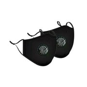 Reusable Face Masks 2 Pc Cotton Cover Mask with Filter and Breathing, Black, Size: Adult