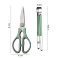thumbnail image 3 of Pack de 2 tijeras y tijeras de cocina | Cuchilla de acero inoxidable, mango de plástico verde rosa | Juego de herramientas de corte multiusos para aves, hierbas, verduras | Tijeras de 8,2 pulgadas +, 3 of 7