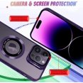 thumbnail image 4 of for iPhone 14 Pro Max Case Magnetic Plating Crystal [ Support for Magsafe ] Luxury Case Camera Protector Shockproof Protective Edge Cover Screen Protector Cover Girls Women Phone Case -Purple, 4 of 6