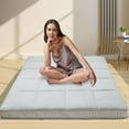 thumbnail image 6 of MOPHOTO Floor Mattress Japanese Futon Mattress Extra Thick Folding Sleeping Pad Futon Mattress Portable Camping Mattress Twin Size (80*39*4in), 6 of 9