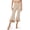 Khaki, variant on G4Free Stretch Capri Dress Yoga Pants for Women with Pockets Ruffle Bell Bottom Leggings