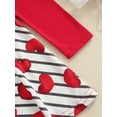 thumbnail image 6 of Kiapeise Little Girls Casual Dress Round Collar Long Sleeve Heart and Stripe Printed Dress, 6 of 9