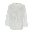 thumbnail image 4 of Arlun Womens Cardigan 3/4 Length Sleeve Lightweight Lace Open Front Cardigans Fall Soft Comfortable Deep V-Neck Thin Tops Casual Loose Fit Solid Color Fashion Outifits White XL, 4 of 4