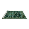thumbnail image 2 of Ahgly Company Machine Washable Indoor Round Persian Turquoise Blue Traditional Area Rugs, 5' Round, 2 of 4