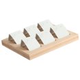 thumbnail image 1 of Portatarjetas de Pendiente de de Madera Natural con Organizador de 6 pares de blancos Sunnimix Exhibición del titular del pendiente, 1 of 8