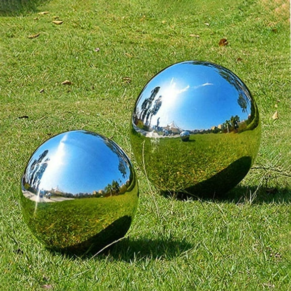 Stainless Steel Garden Gazing Hollow Reflective Sphere Outdoor Yard Decor Home Ornament
