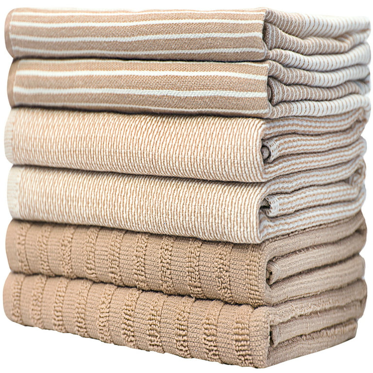 Bumble Towels Premium Kitchen,Hand Towels (20”x 28”, 6 Pack) Large Cotton, Dish, Flat & Terry Towel Highly Absorbent Tea Towels Set with Hanging Loop