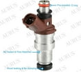 thumbnail image 3 of Aurus SET of x4 OEM 23250-75050 23209-75050 Fuel Injectors work for 1996-2000 Toyota 4Runner for 1996 1997 1998 Toyota T100 for 1995-1999 Toyota Tacoma 2.7L 3RZ-FE Turbo motor I4 Cylinder Engine, 3 of 7