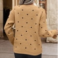 thumbnail image 6 of Women's Polka Dots Sweaters Long Sleeve Round Neck Knitted Pullover Tops, 6 of 9