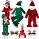 thumbnail image 1 of Disfraz de elfo de Año Nuevo 2025 para niña, conjunto de traje de Papá Noel verde con sombrero, conjunto de vestido de fiesta de Navidad elegante para niños, actuación, 1 of 5