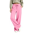 thumbnail image 2 of Women's Wide Leg Pants High Waisted Drawstring Elastic Waist Casual Loose Palazzo Solid Color Trousers with Pockets, 2 of 7