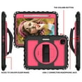 thumbnail image 3 of 360 Degree Rotating iPad Pro 11 inch 2020 2nd Generation Case with Pencil Holder, Dteck Kickstand Shockproof Heavy Duty with Shoulder Strap Hand Strap For iPad Pro 11 (2020), Black + Rose, 3 of 7