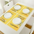 thumbnail image 3 of Store Daisy Print On Yellow Background Placemats Set of 6, Cotton Linen Heat Resistant Table Mats Non-Slip Washable Placemat for Holiday Banquet Dining Kitchen Table Decor, 3 of 6