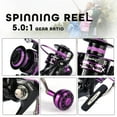 thumbnail image 5 of Sougayilang 12+1 BB Spinning Reel Lightweight 5.0:1 Gear Ratio Ultra Smooth Purple Fishing Reel for Freshwater, 5 of 8