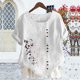 thumbnail image 5 of Xuyuer Women's Spring And Summer Block Print Round Neck Button Short Sleeve Casual T-Shirt, 5 of 5