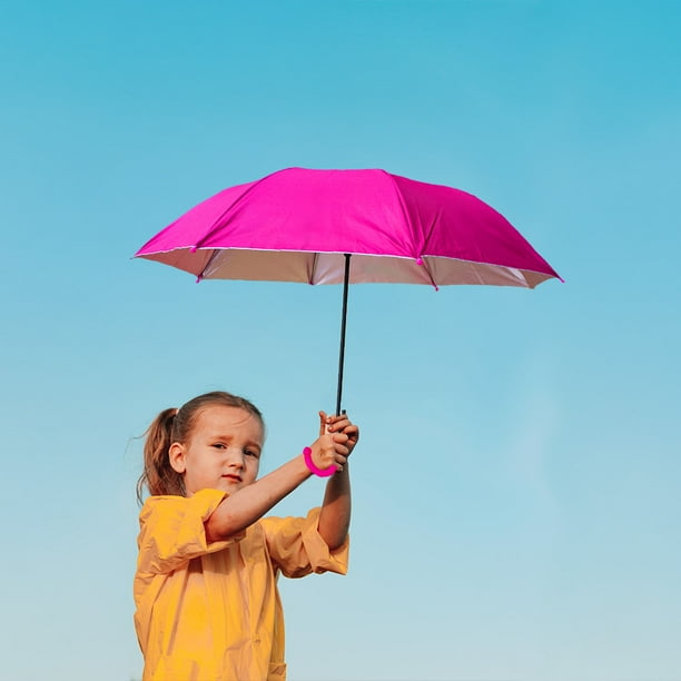Sombrilla Infantil con Sistema Semiautomático y Filtro UV Color Rosa Incluye Silbato