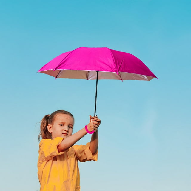 Sombrilla Infantil con Sistema Semiautomático y Filtro UV Color Rosa Incluye Silbato