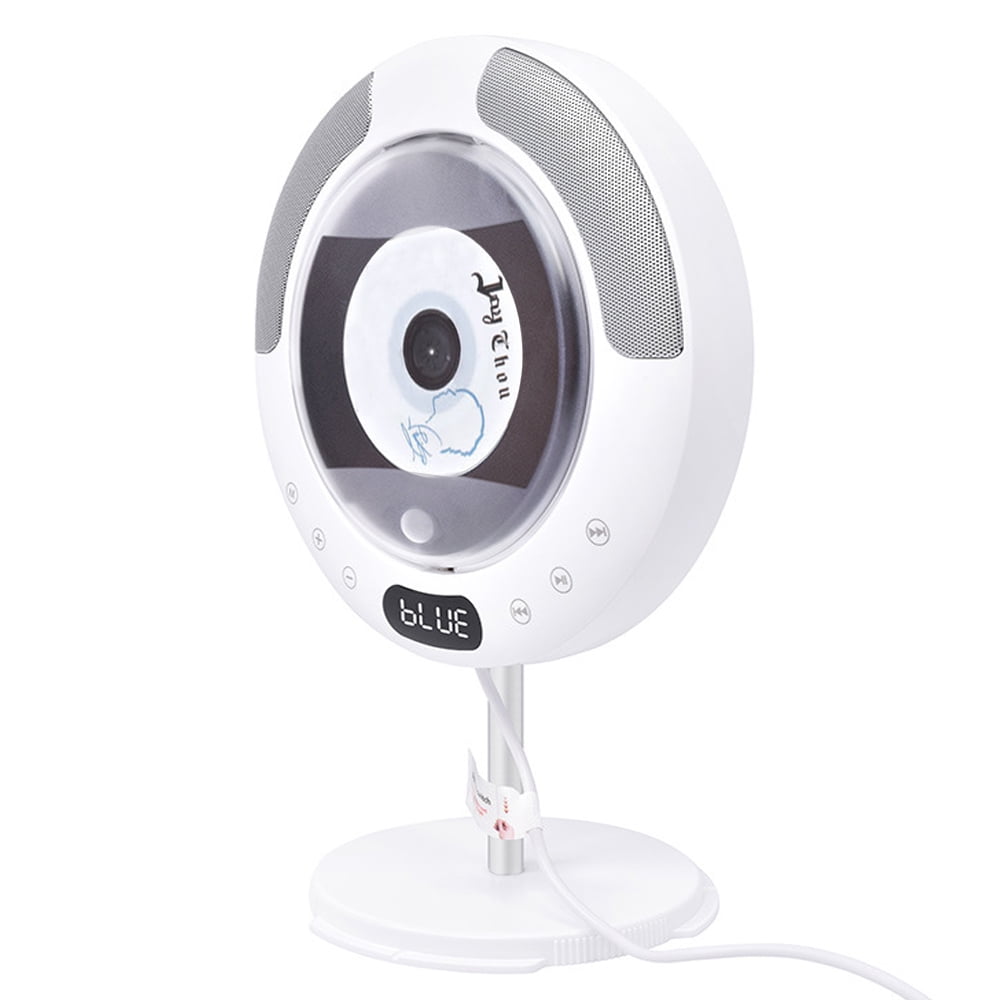 MEGICOT Bluetooth 5.0 Wall Mountable CD Player with Built-in Pull-Switch Speakers, Portable MP3 Music Walkman with Special Stand Dust Cover Remote Control, Support Disc FM USB Flash AUX Play