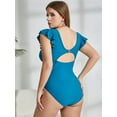 thumbnail image 3 of Sociala Women's Plus Size One Piece Swimsuit Solid Cutout Bathing suit, 3 of 7