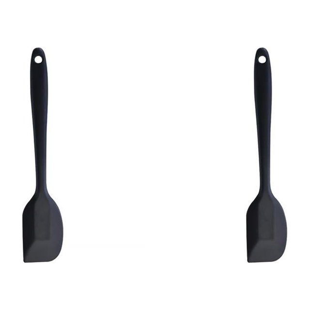 Toystoory Silicone Spatula Cooking Baking Scraper Food Batter Pastry Handle Long Bending Cake Tool Gadgets Accessories 90° Scrapers Negro 2piezas