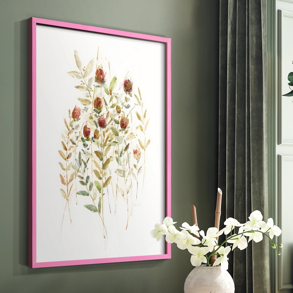 Wildflower Breeze II Framed Print - Solid Wood in Single Picture Frame Solid Wood 2 Framed Print