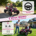 thumbnail image 4 of Wisairt 24V Ride on Toys 4WD Ride on Cars with Remote Control, 2 Seater Electric Car for Kids, Power Car Wheels, UTV w/ Four Motors, Music, LED Lights, Wireless Audio, 3 Speeds, Pink, 4 of 10