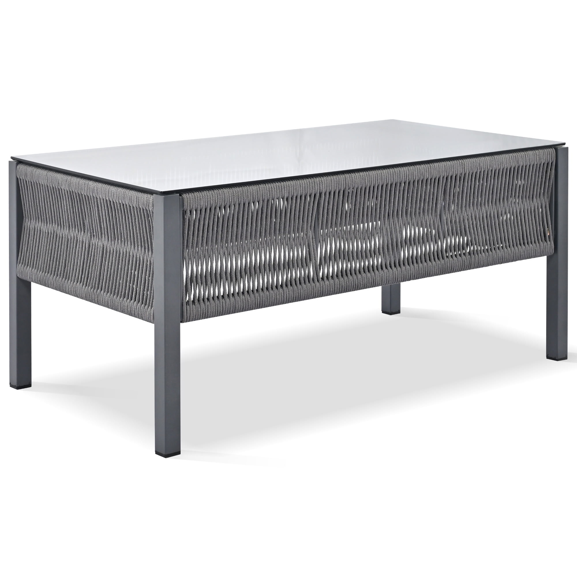 Aimee Lii 4-Pieces Patio Furniture Set, Patio Conversation Set with Tempered Glass Table and Thick Cushion, Outdoor Furniture for Backyard Porch Balcony, Gray Aimee Lii 4-Pieces Patio Furniture Set, Patio Conversation Set with Tempered Glass Table and Thick Cushion, Outdoor Furniture for Backyard Porch Balcony, Gray