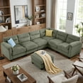 thumbnail image 5 of Bonzy Home Convertible Sectional Sofa Couch for Living Room With Ottoman Green, 5 of 9