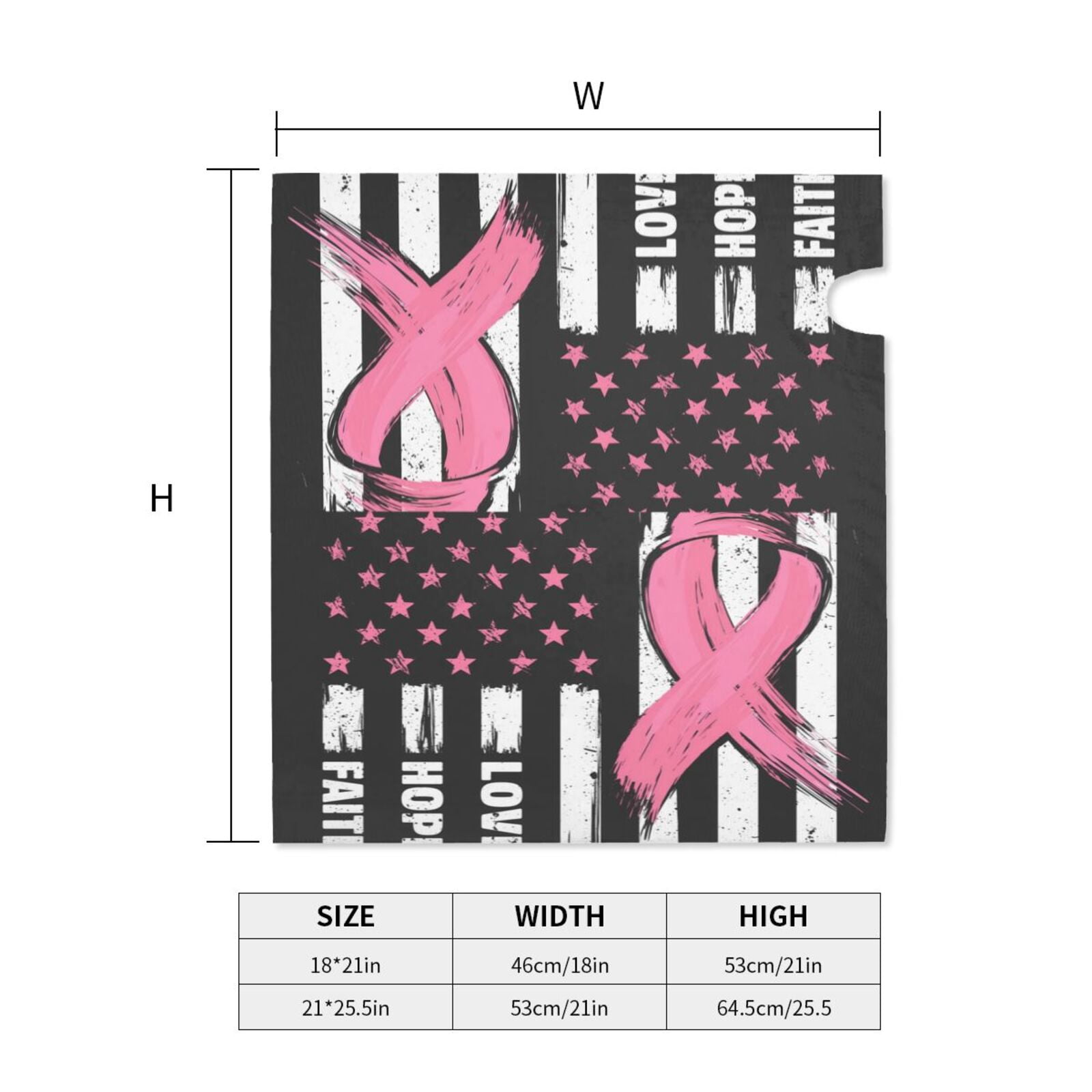 Vsdgher Ribbon Breast Cancer Awareness Mailbox Cover Magnetic Mailbox Wraps Post Letter Box Cover for Garden Yard Home Decor 2 Sizes-25.5x21 in