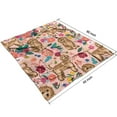 thumbnail image 4 of Dogs with Flowers Blanket,Comfortable Soft Flannel Throw Blanket,All Season,Warm Lightweight Blankets for Sofa Bed Couch Living Room Chair,50"x60"(130x150cm), 4 of 4