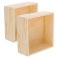 thumbnail image 1 of UPOUART 2Pcs Wood Crates Light Wood Organizer Perfect For Home Decoration Usage, 1 of 8