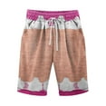 thumbnail image 5 of Trendfront Women's Plus Size High Waisted Colorblock Bermuda Shorts Lightweight Elastic Waist with Pockets Lounge Bottoms, 5 of 5