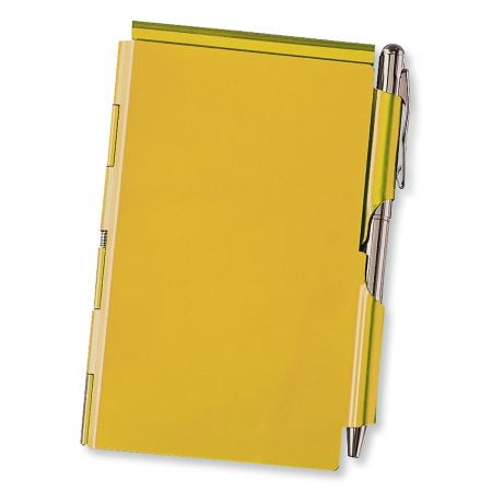 Refillable Notepad Holder - Gold Metal Note Holder with Pen - 2 1/2