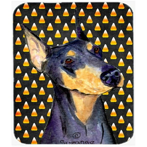 Carolines Treasures  Doberman Candy Corn Halloween Portrait Mouse Pad